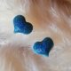 CERAMICZNE KOLCZYKI SERCA SZTYFTY TURKUSOWE WKRĘTKI niebieska biżuteria na prezent dla mamy DZIEŃ MATKI serduszka hand-made GAIA-CERAMIKA