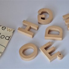 Drewniany alfabet - literki - klasycze i naturalne
