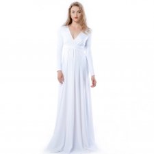Magdalena Maxi Hypnotic White - biała wysmuklająca suknia