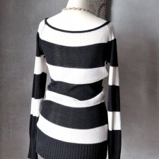 Sweter bawełniany TALLY WEIJL czarny biały pasy S