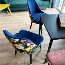 krzesła loft industrial granat kwiaty