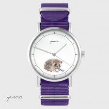 Zegarek - Jeżyk - fioletowy, nylonowy