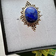 Vintage Lapis Lazuli Ring ❤ Niezwykły kamień - Duży i mocny pierścionek ❤❤ Srebro 925