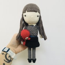 Lalka szydełkowa z laleczką voodoo ręcznie robiona