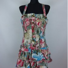 ZARA vintage sukienka mini na szelkach bawełna / M