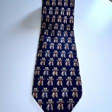 Marks&Spence 100 % jedwab krawat granatowy wzór w zabawne pieski