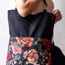 Duża torba damska w kwiaty